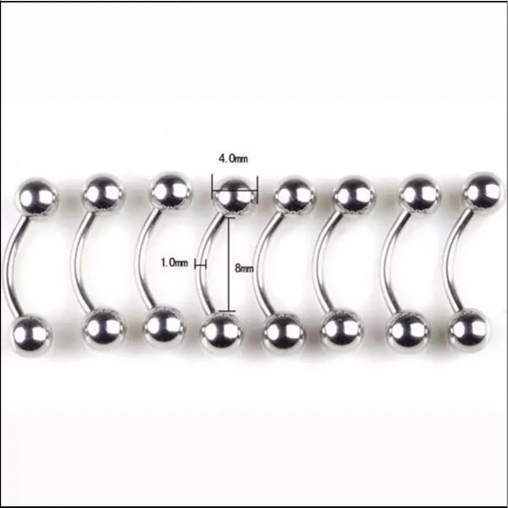 New Unisex Surgical Stainless Steel Curved Body Piercing Jewellery